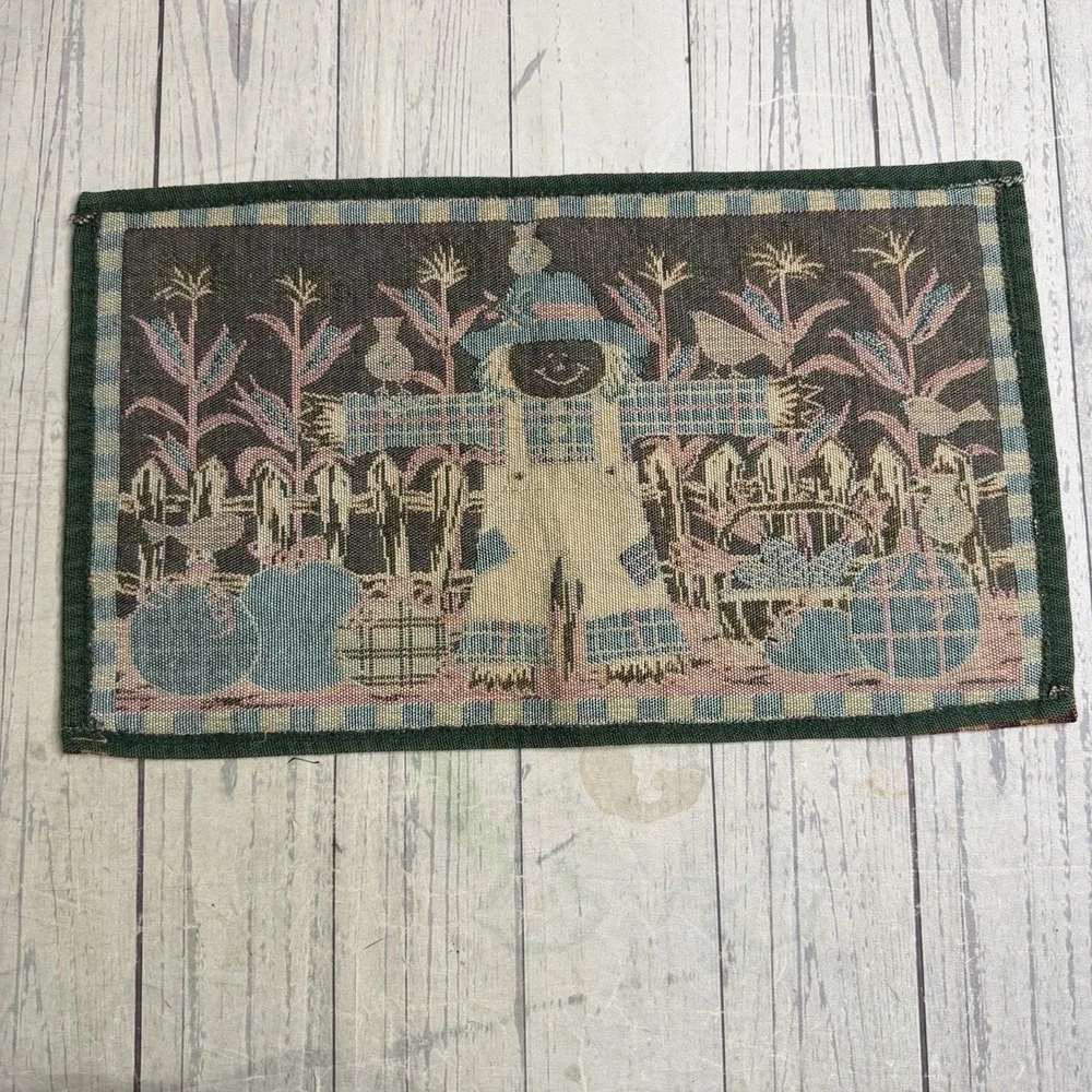 VTG Fall Harvest Tapestry Placemats Set of 4 Scarecrow Pumpkin